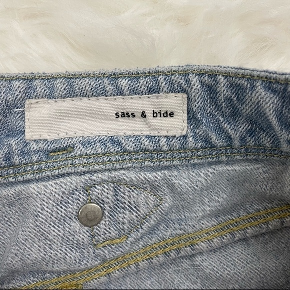 Sass & Bide Jean Shorts, Light Wash, Distressed Denim, Size 26 - Picture 7 of 7